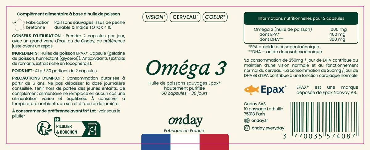 Oméga 3 - Pilulier 30 jours